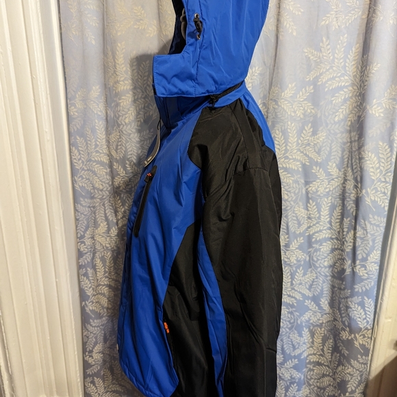 LEEHANTON Adult Fleece Lined Coat, Size: XL, Color: Blue/Black - Picture 4 of 5